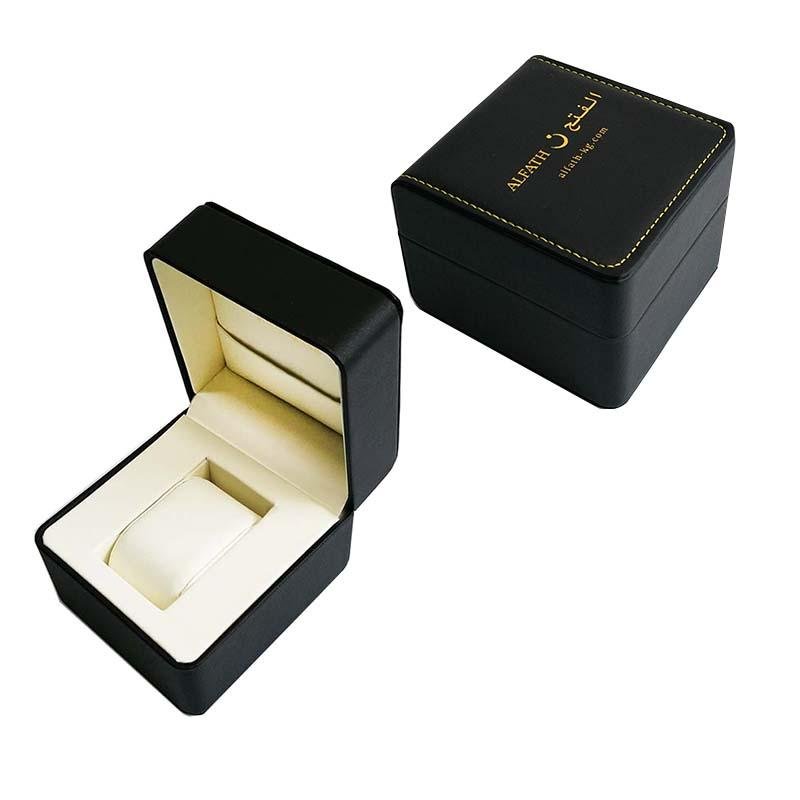 Best Selling Black Luxury Pu Leather Watch Box Custom Logo 2