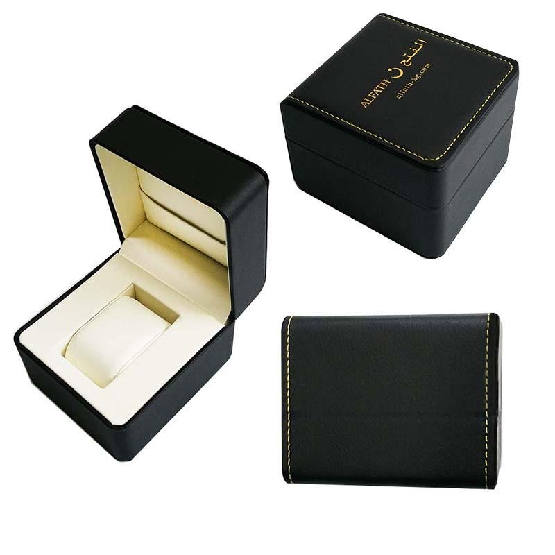 Best Selling Black Luxury Pu Leather Watch Box Custom Logo 3