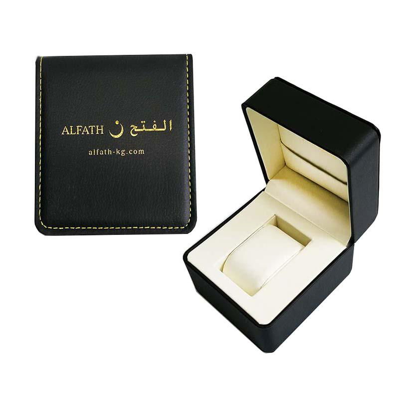 Best Selling Black Luxury Pu Leather Watch Box Custom Logo 4