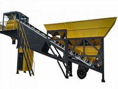 Mobile concrete mixing plant