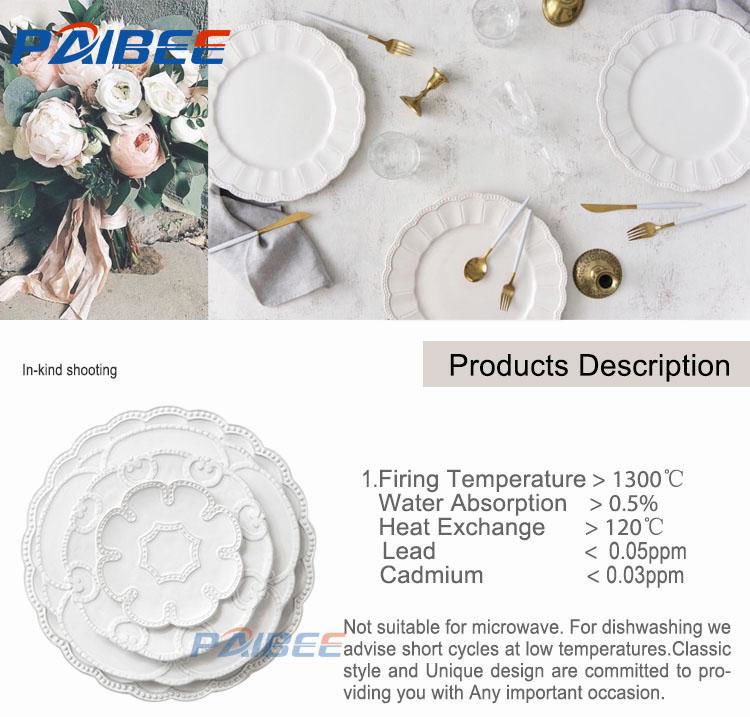 Wholesale porcelain luxury wedding dinnerware sets charger dinner bread plate 4