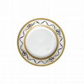 Fine bone china ware ceramic food plate sets with gold rim