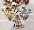 Wholesale silverware gold dinner knife spoon fork set cutlery 5