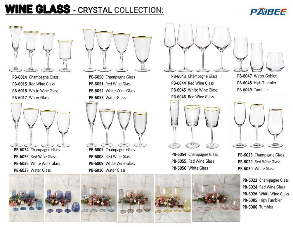 Custom logo high quality lead free long stem clear red wine glass 5