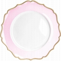 Custom gold plating appetizer service plastic charger dish wedding dinnerware 3