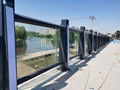 桥梁灯光护栏道路防撞栏杆围档河堤景观人行道波形防护栏Q235钢材 1
