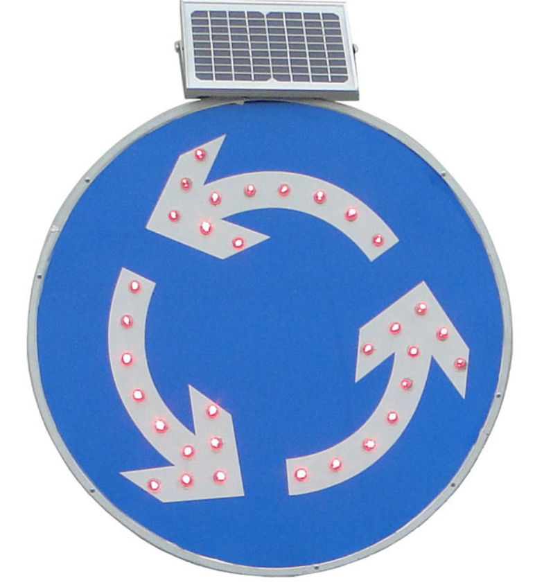 太阳能主动发光环岛标志牌
