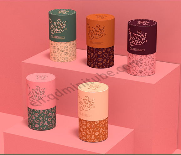 Custom Full Colors Package Printing Cardboard Round Gift Box Paper Tube With Lid 4