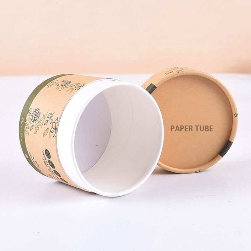 Eco friendly brown kraft cosmetic tube packaging custom kraft paper tube 3