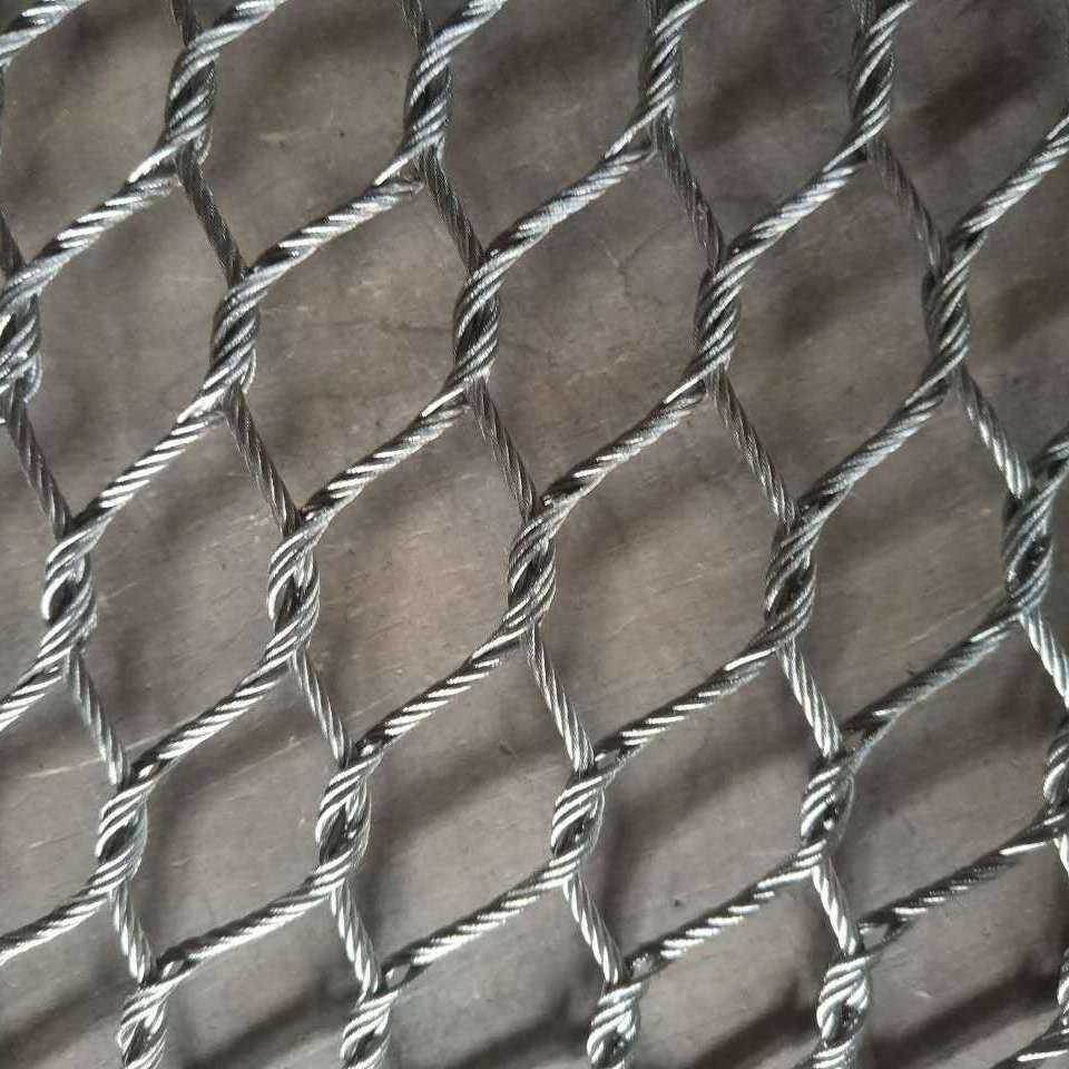 Architectural Stainless Steel Wire Rope Mesh 7x19 and 7x17 Mesh 3"x3" 75mm 2