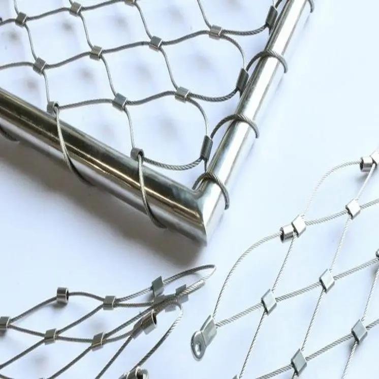 SS316L Ferrule Stainless Steel Wire Rope Mesh |ss Decorative Wire Mesh 1