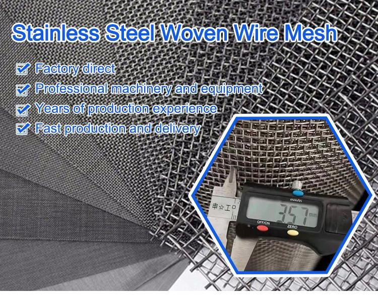 SUS 304 316 316l 6 8 10 12 14 20 mesh stainless steel crimped woven wire mesh 10