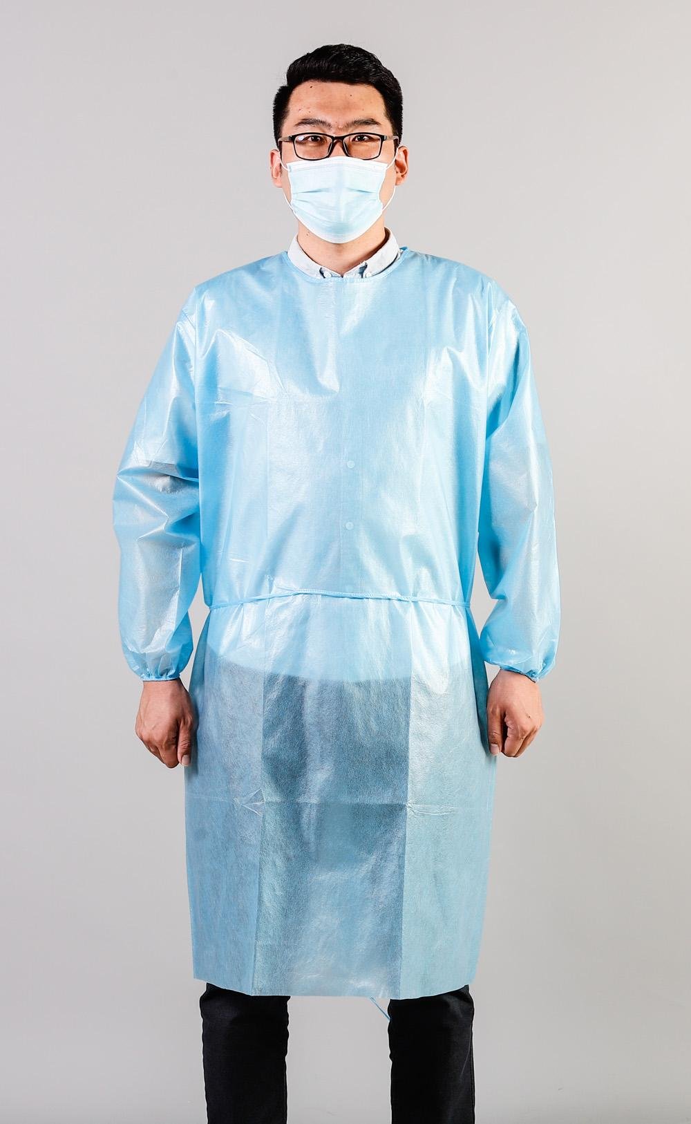 Easeng Medical Isolation Gown Disposable Coat Type Nonwoven Blue 2