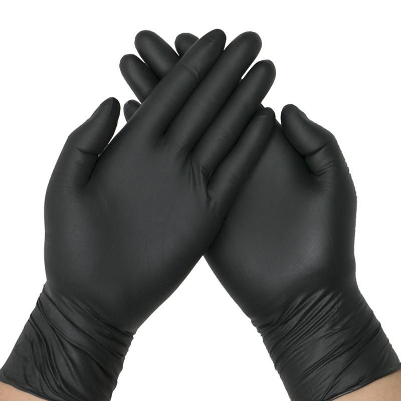Easeng Black Disposable Nitrile Gloves Food Grade Powder Free 3