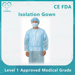 Easeng Medical Isolation Gown Disposable Coat Type Nonwoven Blue