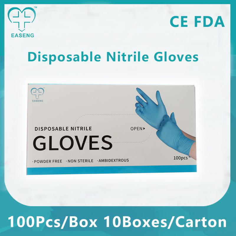 Easeng Blue Disposable Nitrile Gloves Food Grade Powder Free