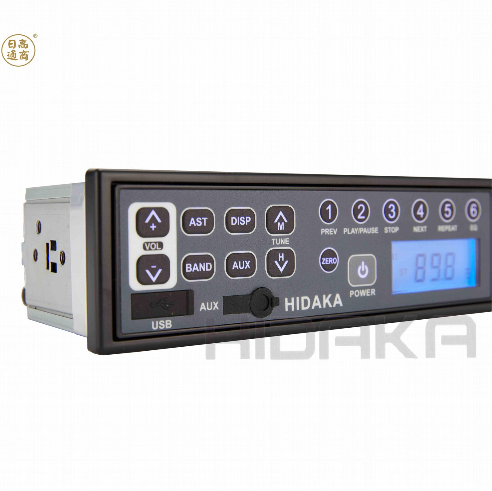 Hidaka 12V 24V AM/FM HI-M103 Excavator Radio USB/AUX/LED for Hitachi/Komatsu/CAT 2