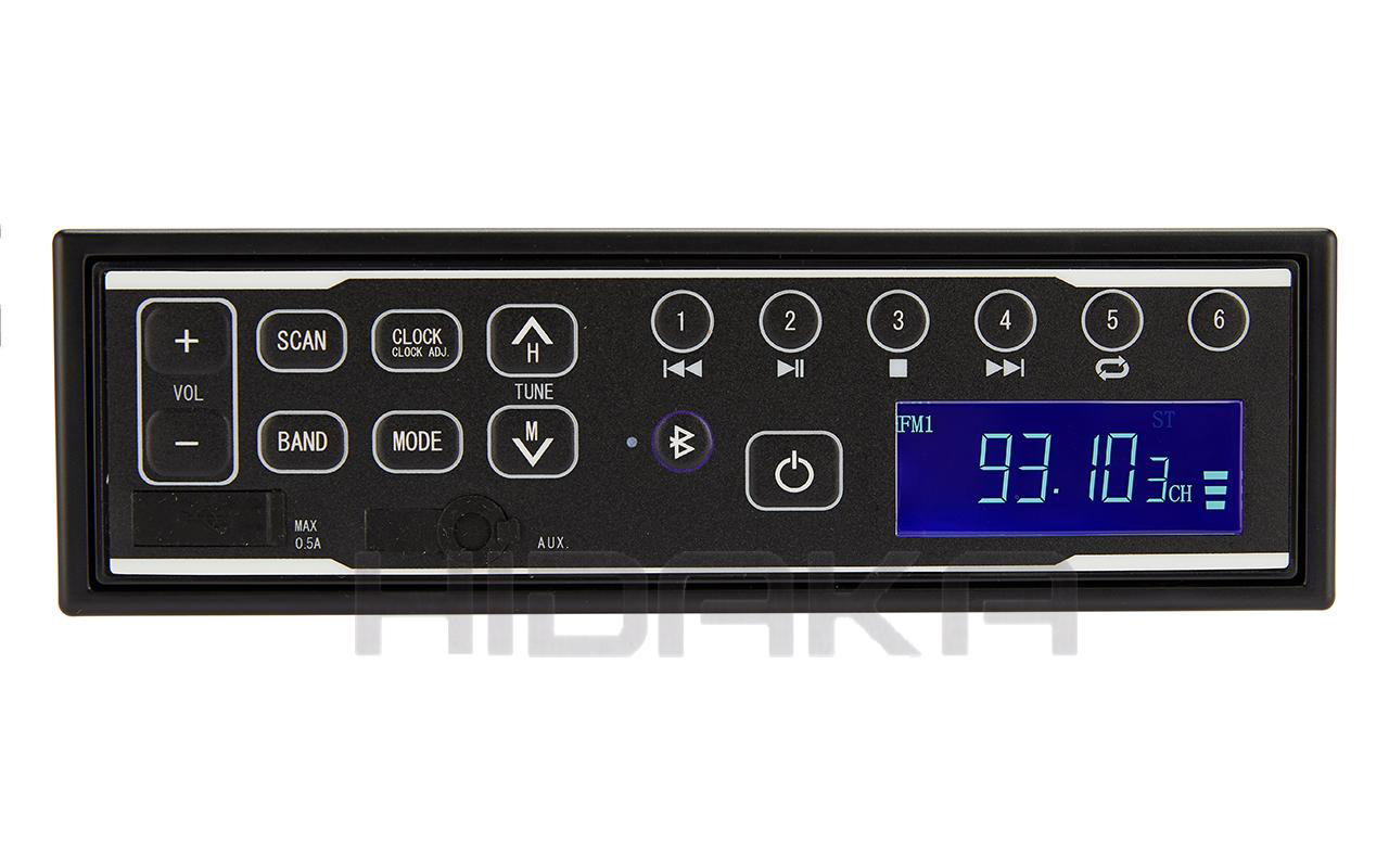 HIDAKA HI-M202 1DIN Excavator Radio USB/AUX/Bluetooth Handsfree Car radio