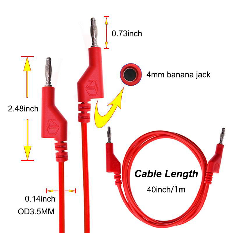 4MM Stackable Banana Plug Cable To Banana Plug Cable Test Lead 3