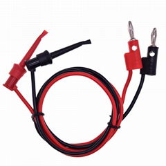 NUELEAD Mini Stacking Banana Plug To Test Hook Cable Red Black