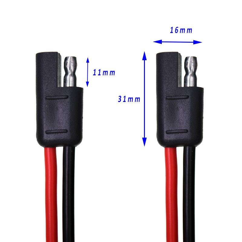 2Pin SAE to SAE Extension Wire Quick Disconnect Connector Cable for Automotive 5