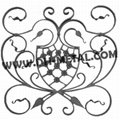 Wrought iron panel with scroll hammered 