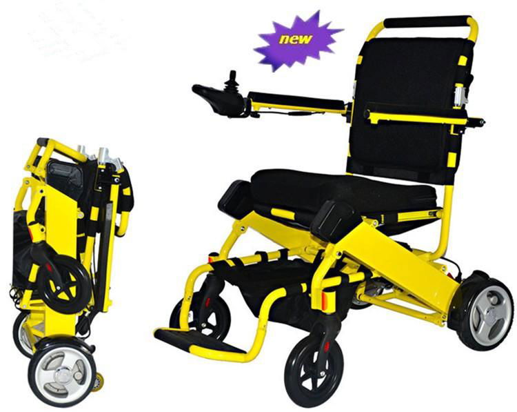 Foldable lightweight electric wheelchair 250W brushless motor lithium battery 3