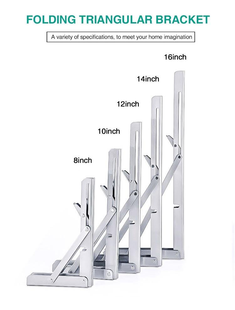 Heavy Duty Folding Table Metal Bracket Triangle Adjustable Mounting Folding Stai