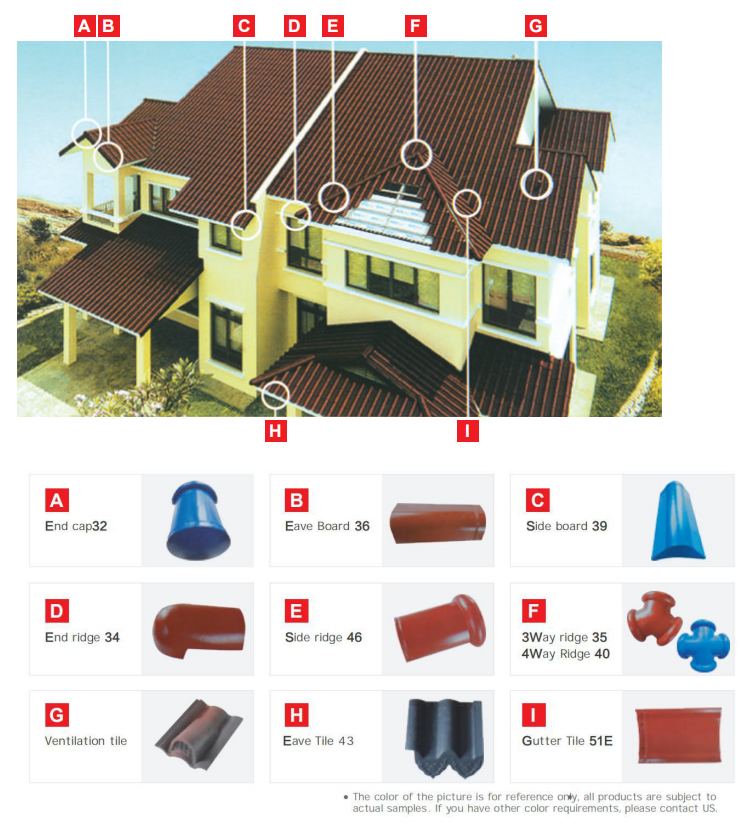 Japanese Flat Cement Roof Tile Clay Roof Tile 5