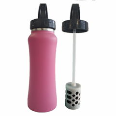 Travel portable color stainless steel sports camping water bottle that removes v