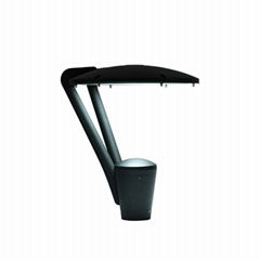 Post top round garden light with optical lens and toughened glass IP66 60W