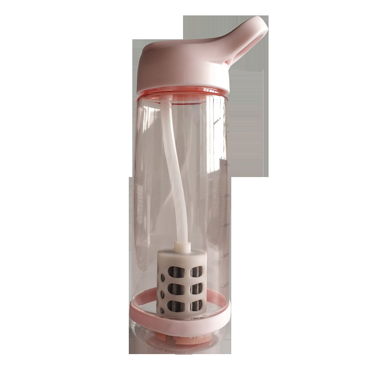 New BPA-free portable plastic water bottle charcoal filter
