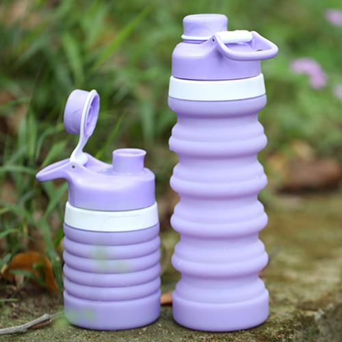 Foldable Silicone Sport outdoor water filter Bottle BPA Free 2