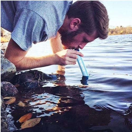 Camping activated carbon survival travel water filter