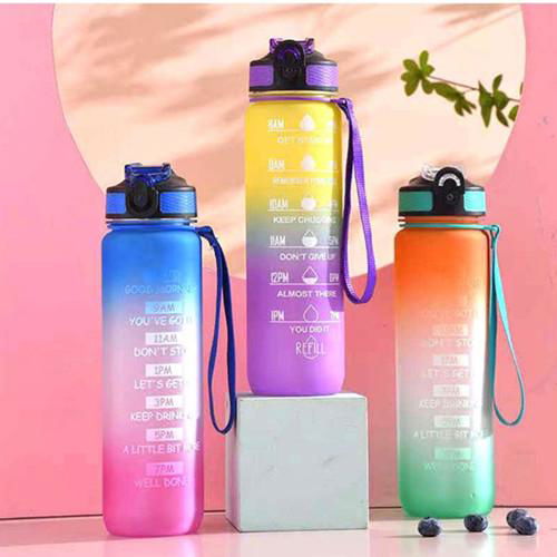 Color plastic sports portable filter water bottle 2