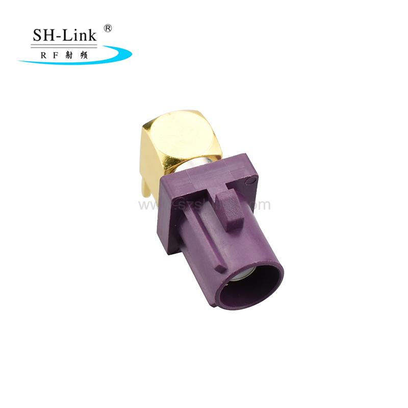 SH-Link FAKRA公頭座子彎式車載天線接口PCB插板連接器 4
