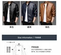 Middle-aged men's spring and autumn stand-up collar leather jacket dad wear tren 2