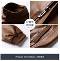 Middle-aged men's spring and autumn stand-up collar leather jacket dad wear tren 4