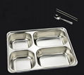 Compartment Plate 4 In 1 Stainless Steel