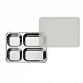 Compartment Plate 4 In 1 Stainless Steel Square Dinner Plate 3