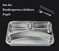 304 Stainless Steel Divided Plates with Lid for Children 2