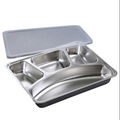 304 Stainless Steel Divided Plates with Lid for Children 4