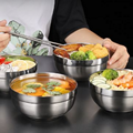 Heavy Duty Heat Insulated Brushed Stainless Steel Serving Bowls