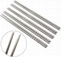 Metal Chopsticks - Stainless Steel Spiral Chopstick Non-Slip Thread Chopsticks