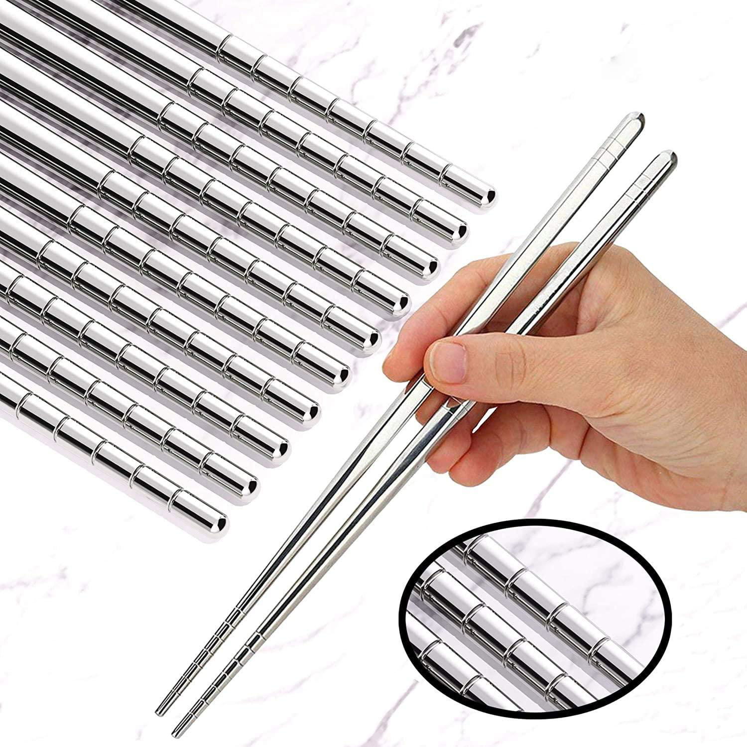 Metal Chopsticks - Stainless Steel Spiral Chopstick Non-Slip Thread Chopsticks 3