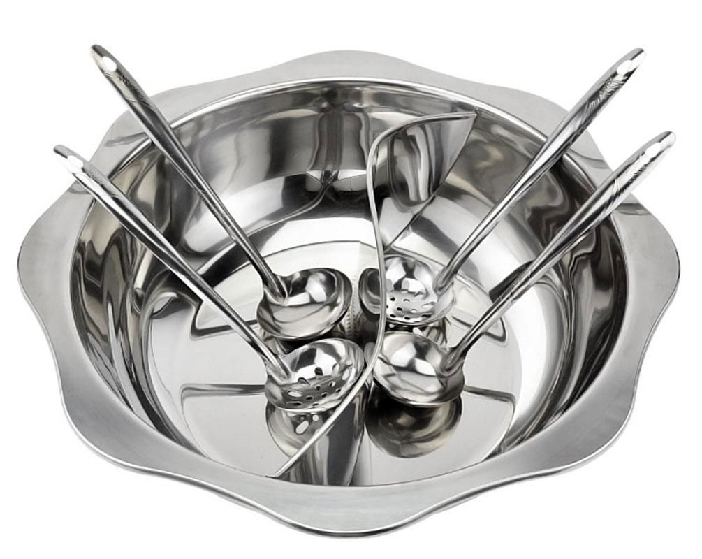 Stainless Steel Anti-side Octagonal Simmered Two-pot Hot Pot Induction Cooker 4