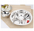 Round Plate Stainless Steel Food Containers Drop Resistant Tray for Kids