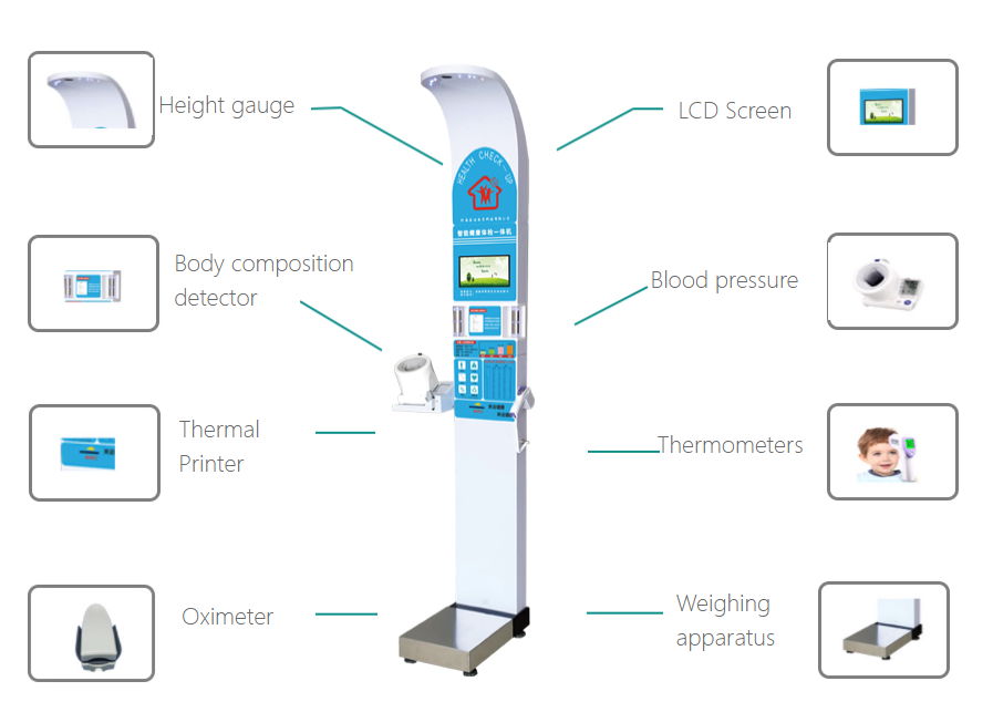 Body fat scale body composition analyzer self-service diagnosis kiosk 2