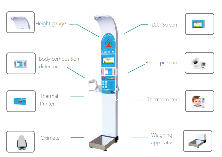 Body fat scale body composition analyzer self-service diagnosis kiosk 2