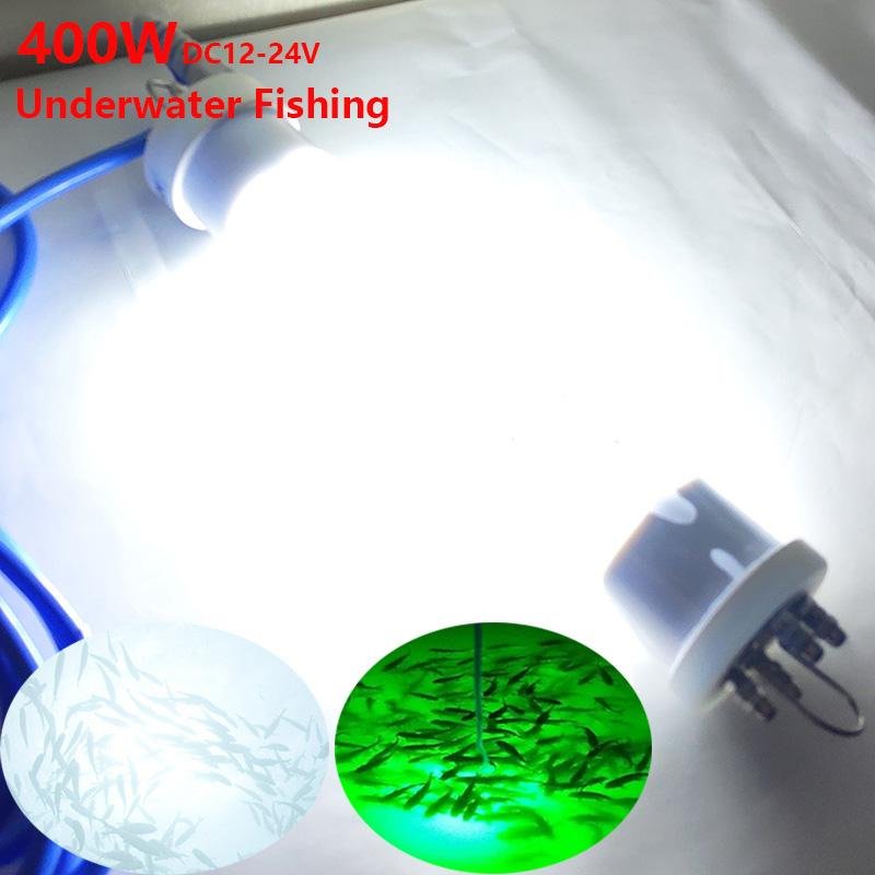  400W DC12V Underwater LED Fishing Light Bait Lure Squid Bait for Night Fishing